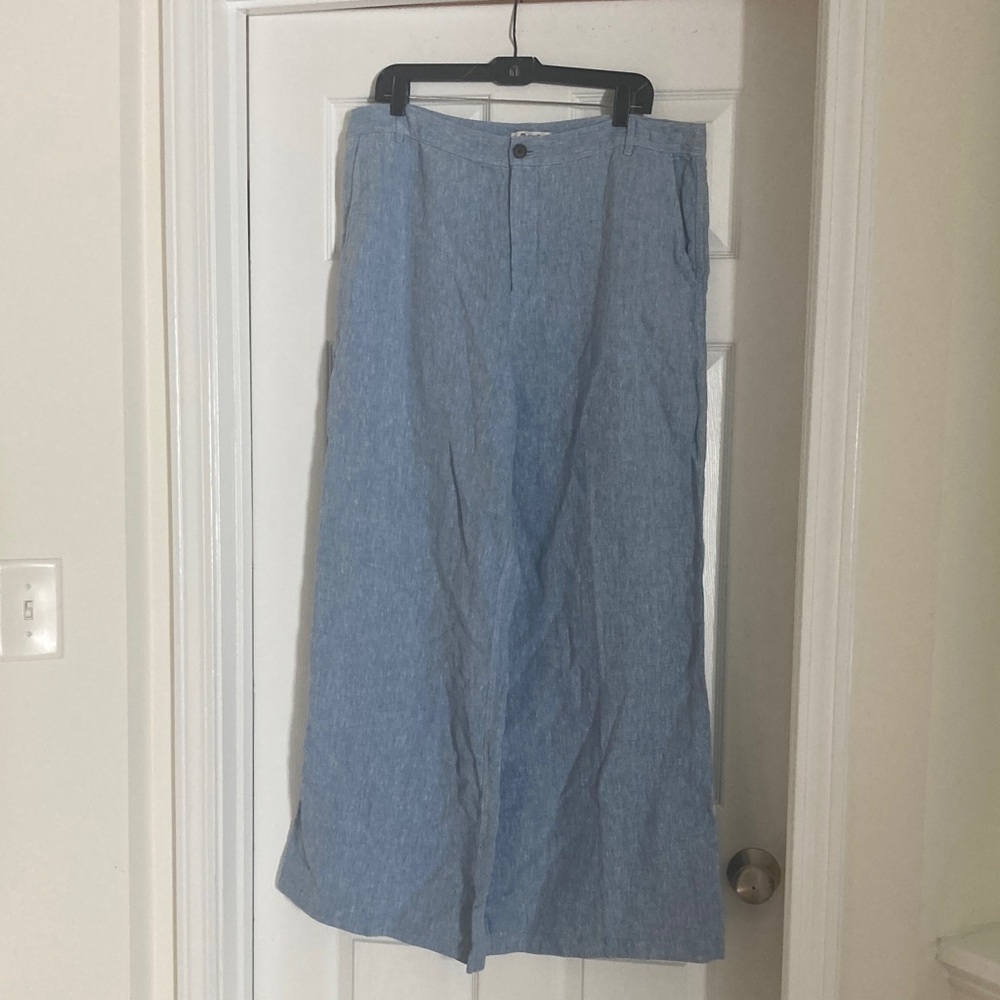 Madewell 100% linen Zoe relaxed wide leg pants